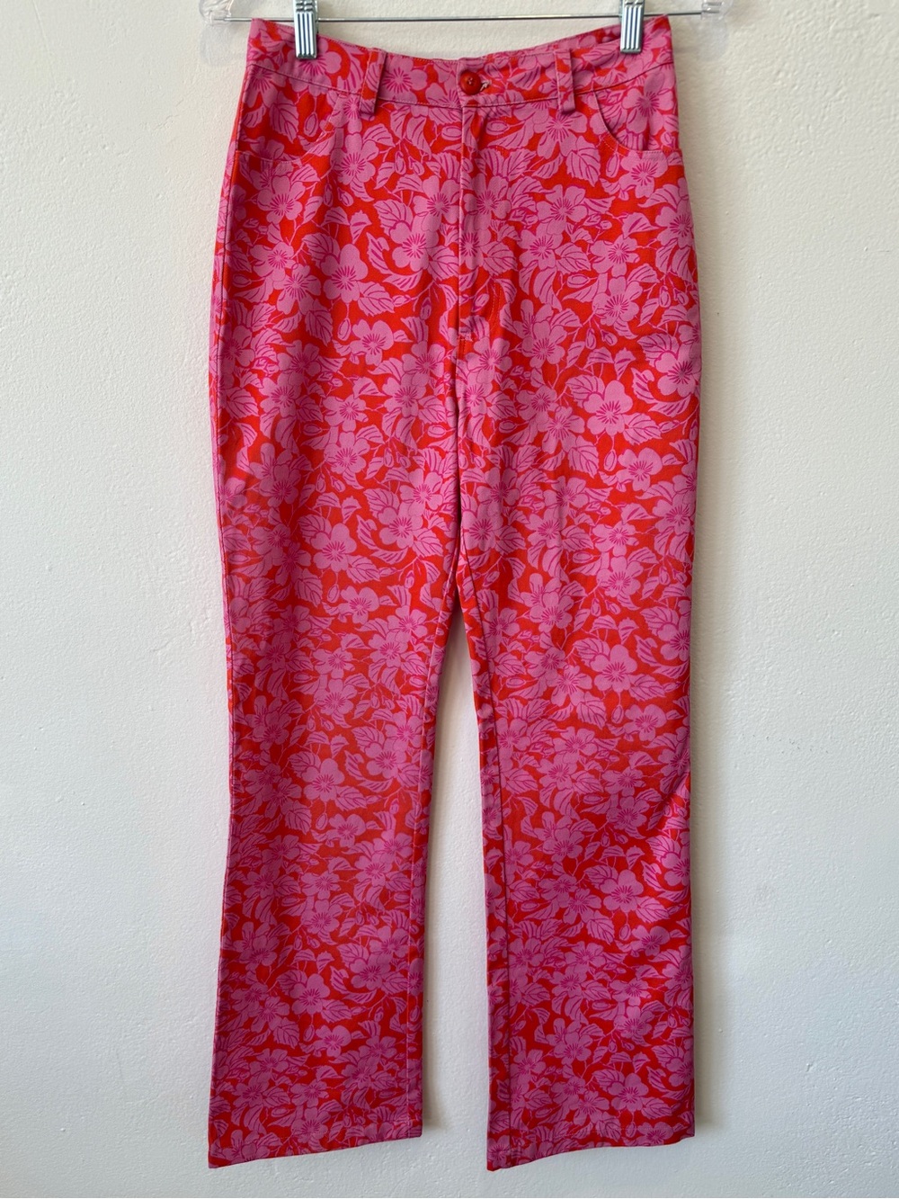 Rolla's Size US 2/ AU 8 Ivy Floral Bootcut Pink Red High Rise Jeans